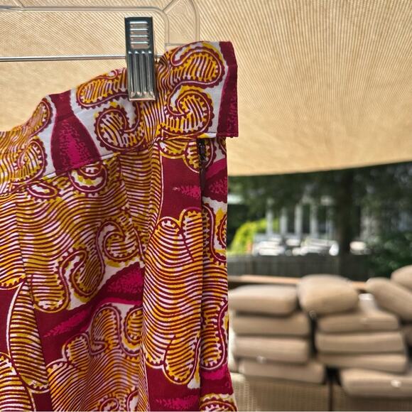 Francis + Benedict Boho Tribal Maxi Skirt EUC Gold, Garnet, White, Fuchsia - Picture 5 of 8